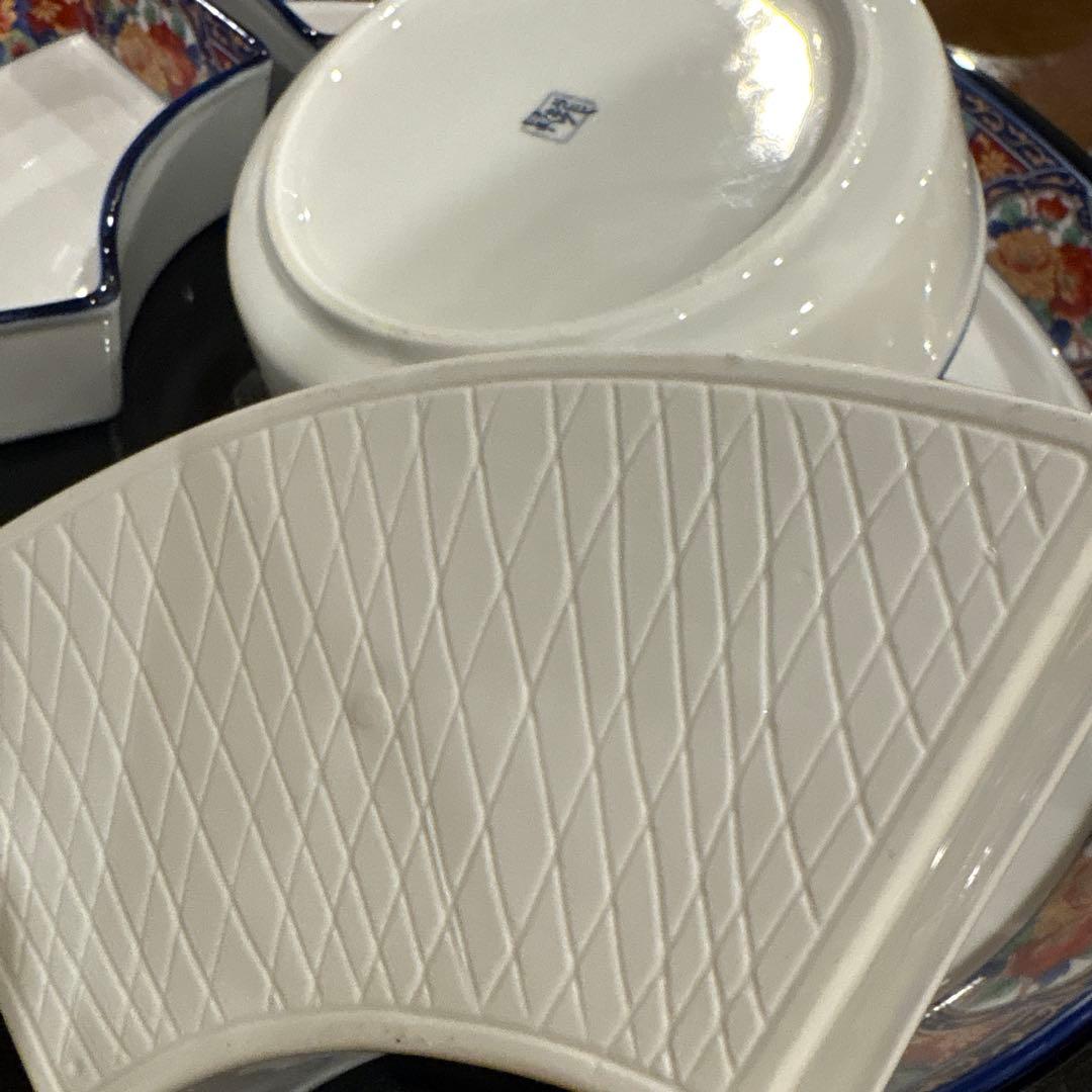 花柄盛り皿 透明カバー付き