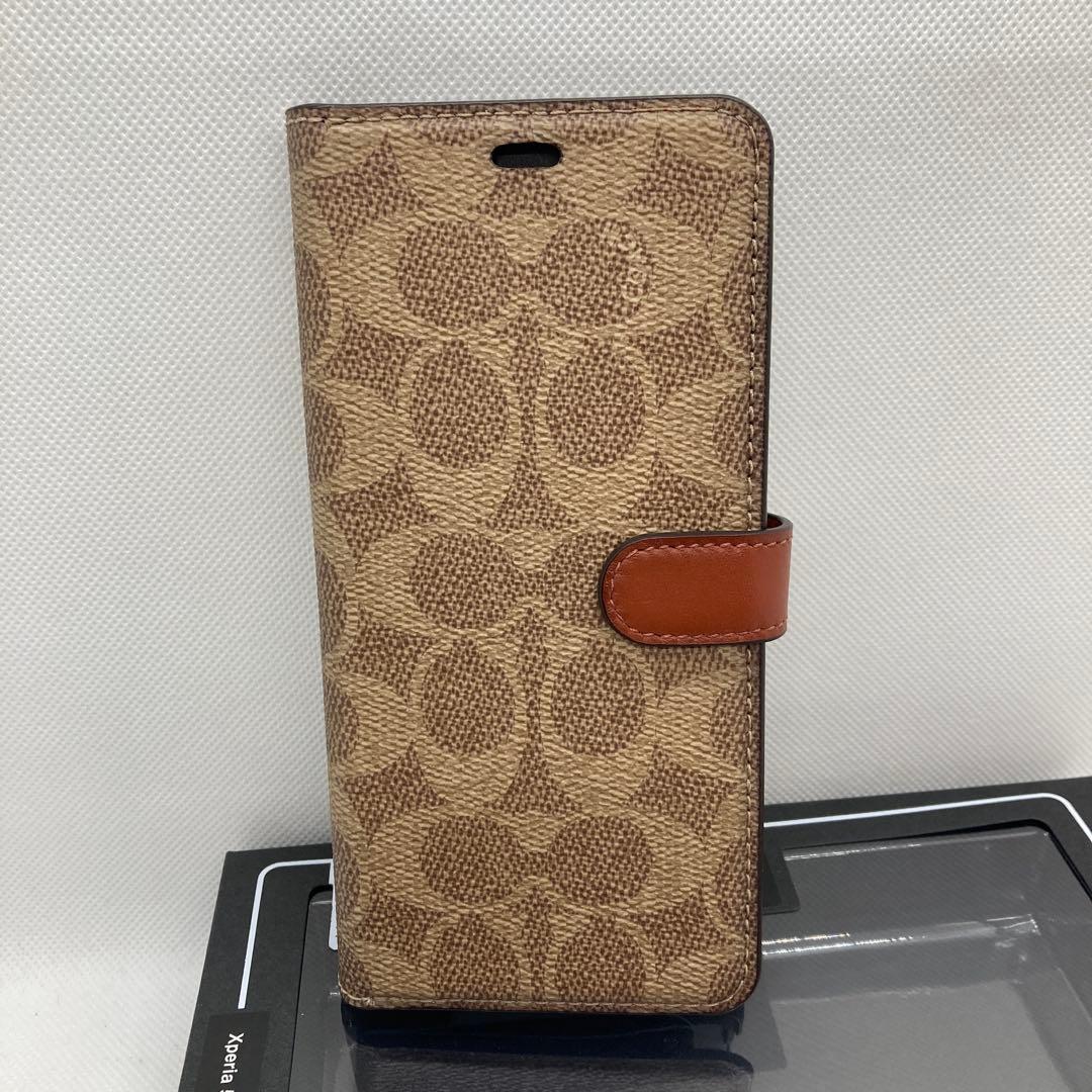 COACH Xperia 5 手帳型ケース ブラウン