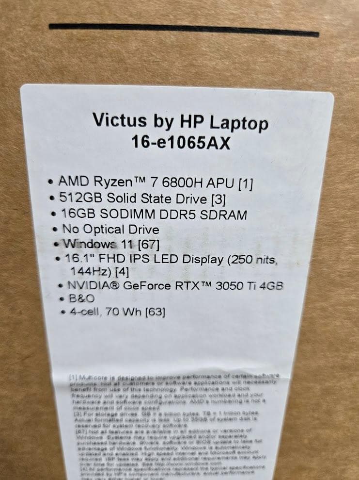【Ryzen 7/16GB】HP Victus 16インチ