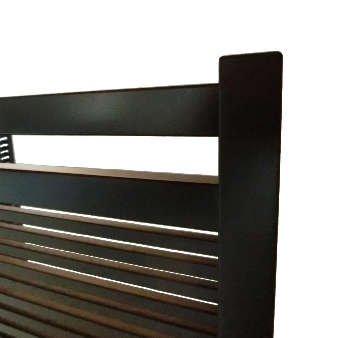 高級 格子状木製ブラックパーテーション スラットデザイン