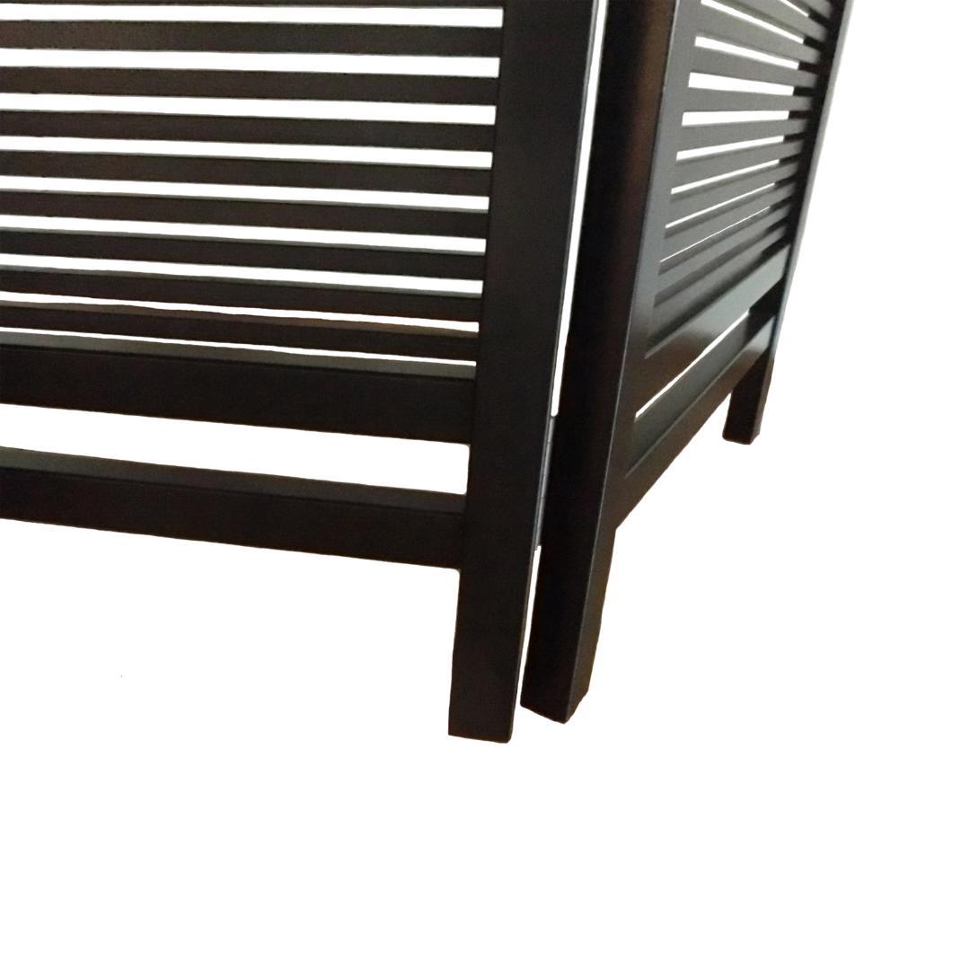 高級 格子状木製ブラックパーテーション スラットデザイン