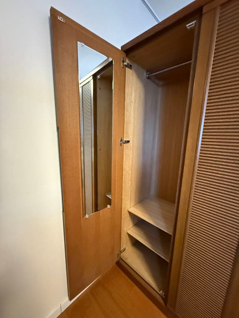 【大塚家具・純国産ナラ材】ワードローブ 洋服タンス