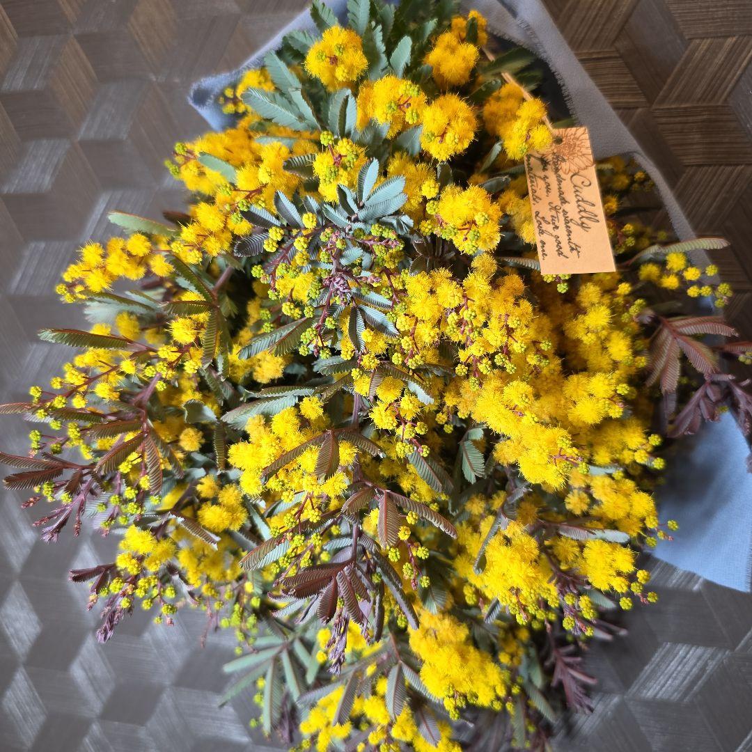 ドライフラワーリース スワッグ 花束 ミモザ ブーケ ハンドメイド 25