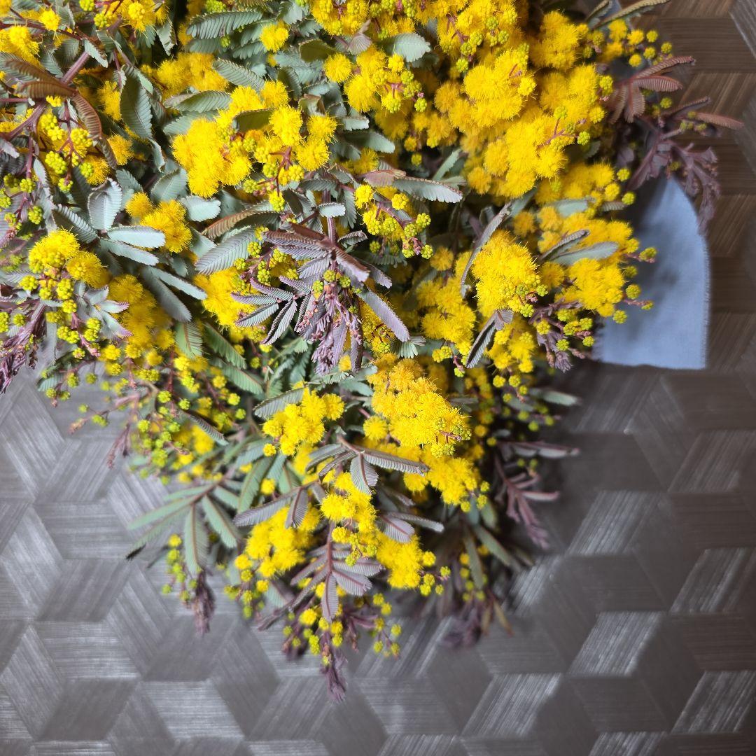 ドライフラワーリース スワッグ 花束 ミモザ ブーケ ハンドメイド 25
