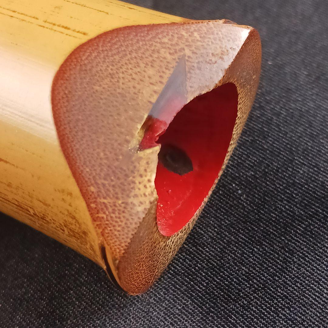 Y2886-7 琴古流 尺八 豊竹銘 銀三線藤巻 全長52㎝ 竹製