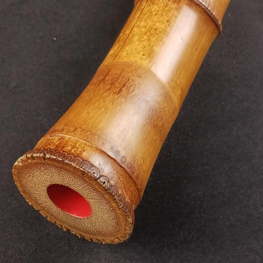 Y2886-7 琴古流 尺八 豊竹銘 銀三線藤巻 全長52㎝ 竹製