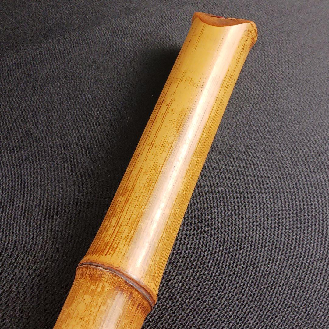 Y2886-7 琴古流 尺八 豊竹銘 銀三線藤巻 全長52㎝ 竹製