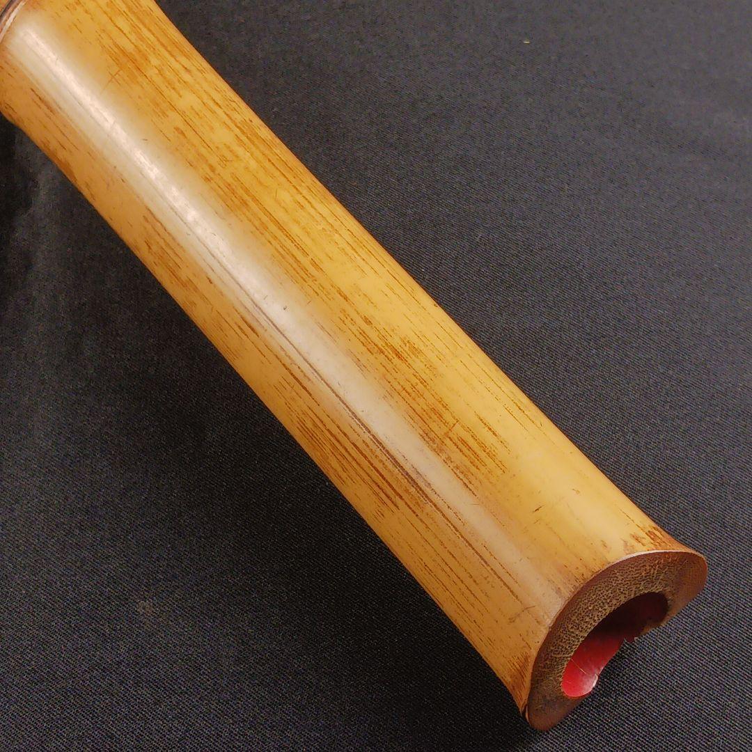 Y2886-7 琴古流 尺八 豊竹銘 銀三線藤巻 全長52㎝ 竹製