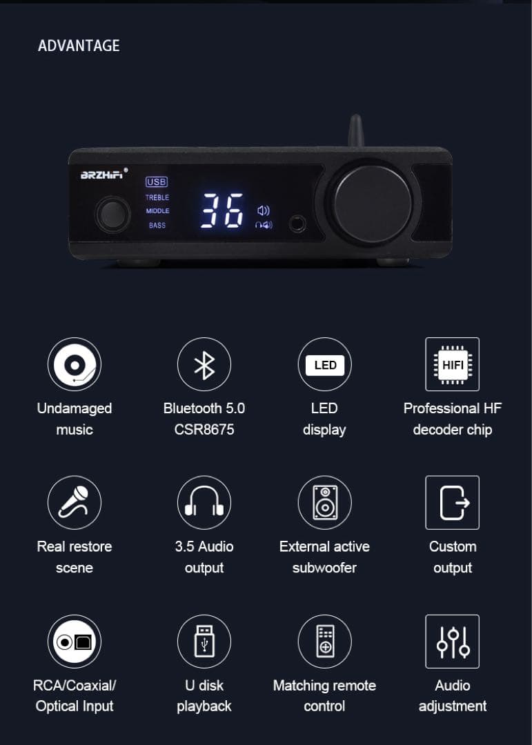 オ*ガ様 BRZHIFI M6 デジタル アンプ LDAC SMSL FX AU
