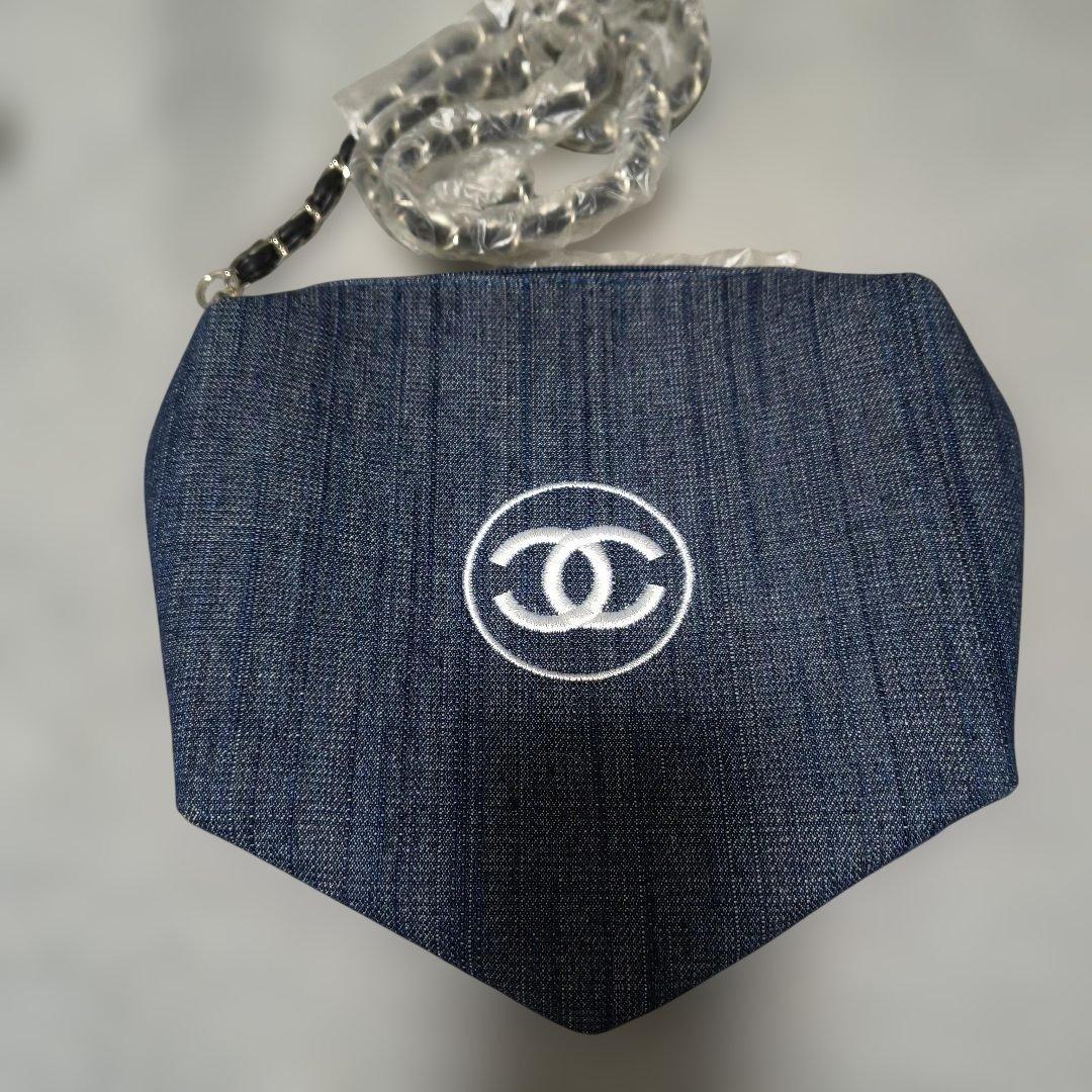 CHANEL デニムショルダーバッグ&ポーチセット