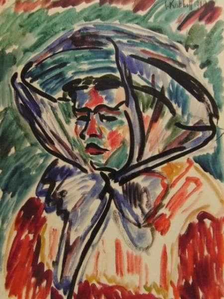 KARL SCHMIDT - ROTTLUFF、FRAU MIT ERNTEHU