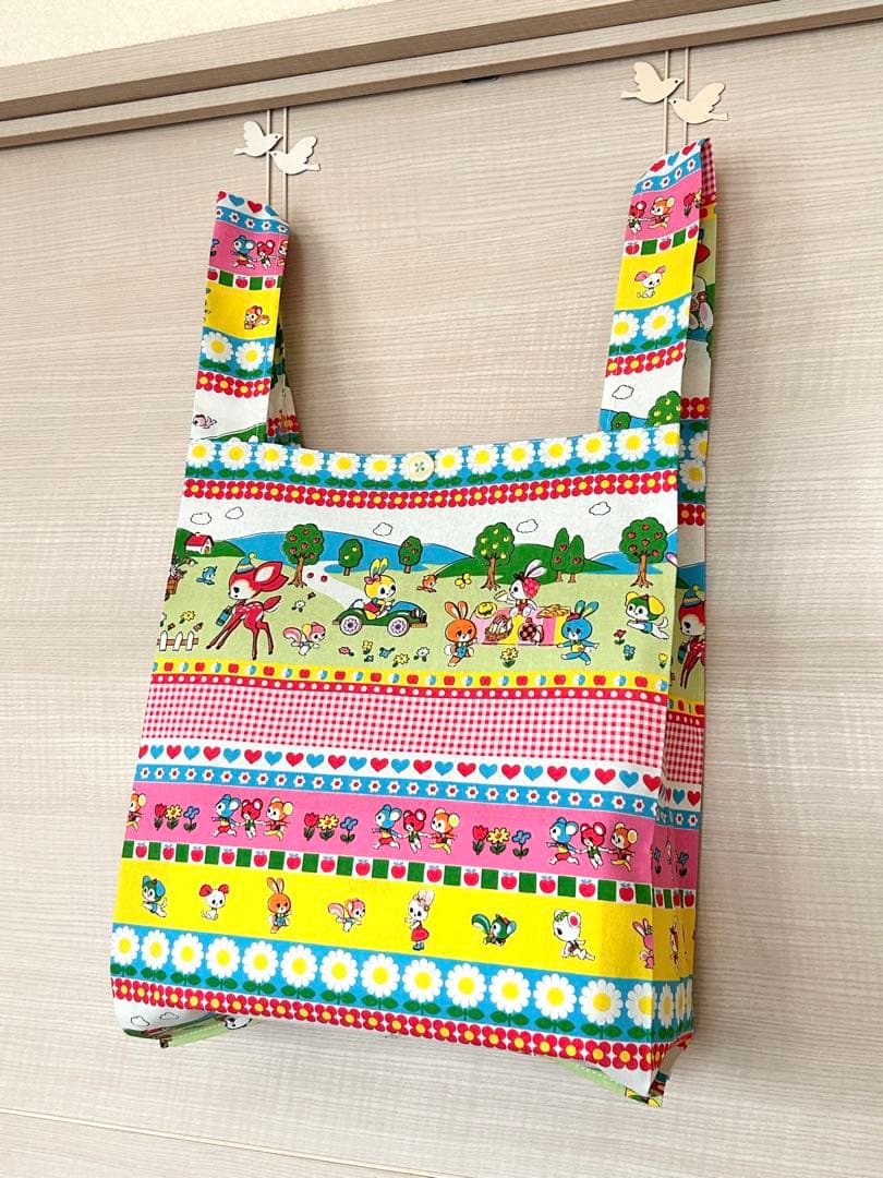 クレマ☆レジ袋型マイバッグ☆ハニーチューン☆ピクニックボーダー