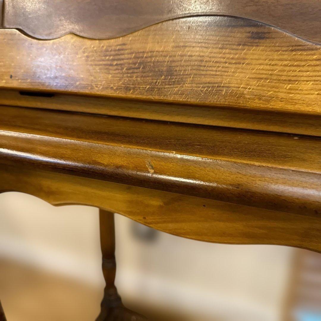 貴重 カリモク 昭和レトロ コロニアル ライティングデスク カタカナロゴ 日本製