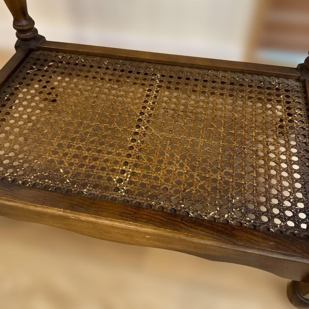 貴重 カリモク 昭和レトロ コロニアル ライティングデスク カタカナロゴ 日本製