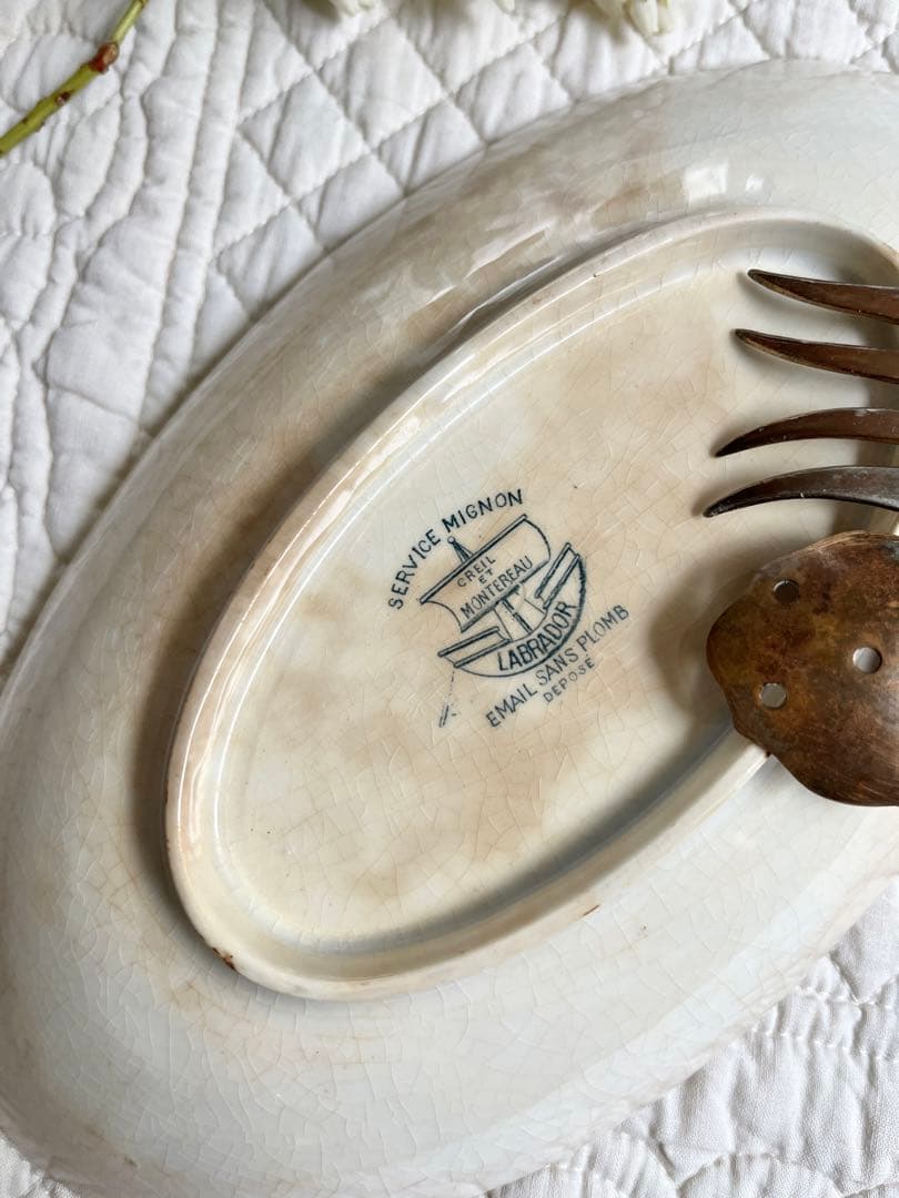 ◆フランスアンティーク｜ラスト1点100年前クレイユエモントロー、楕円、ラヴィエ