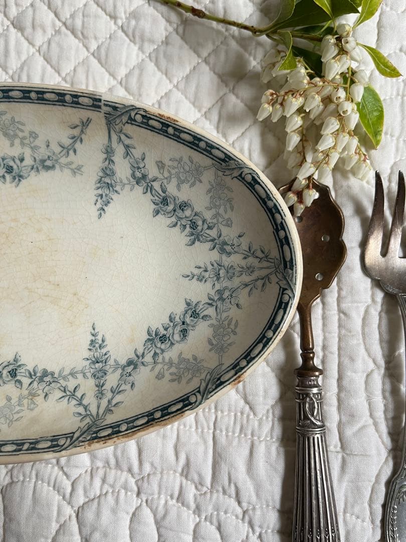 ◆フランスアンティーク｜ラスト1点100年前クレイユエモントロー、楕円、ラヴィエ