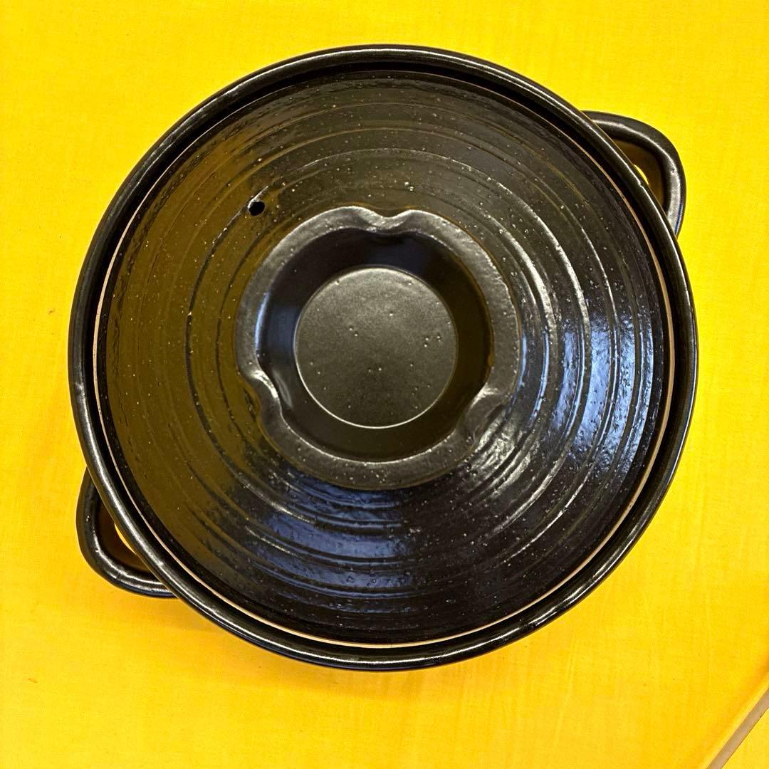 土鍋伊賀焼10.5号深鍋黒釉艶消
