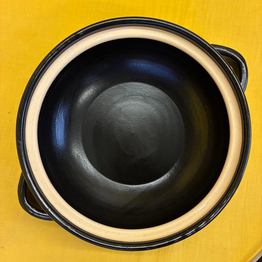 土鍋伊賀焼10.5号深鍋黒釉艶消