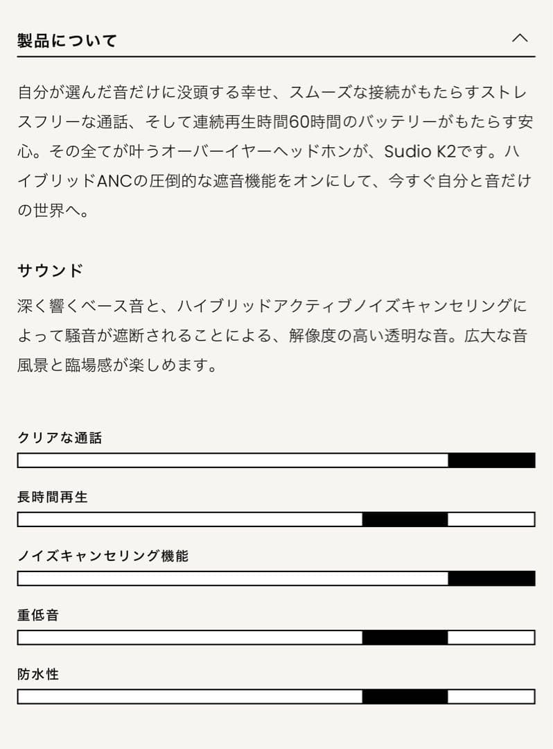 sudio K2 ワイヤレスヘッドフォン
