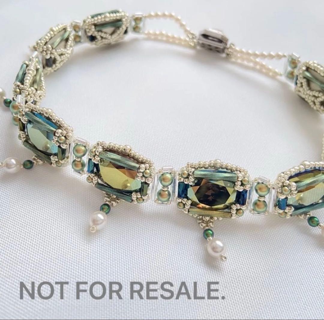 アールデコ　1920s クラシック　チョーカー　ビーズステッチ スワロ使用