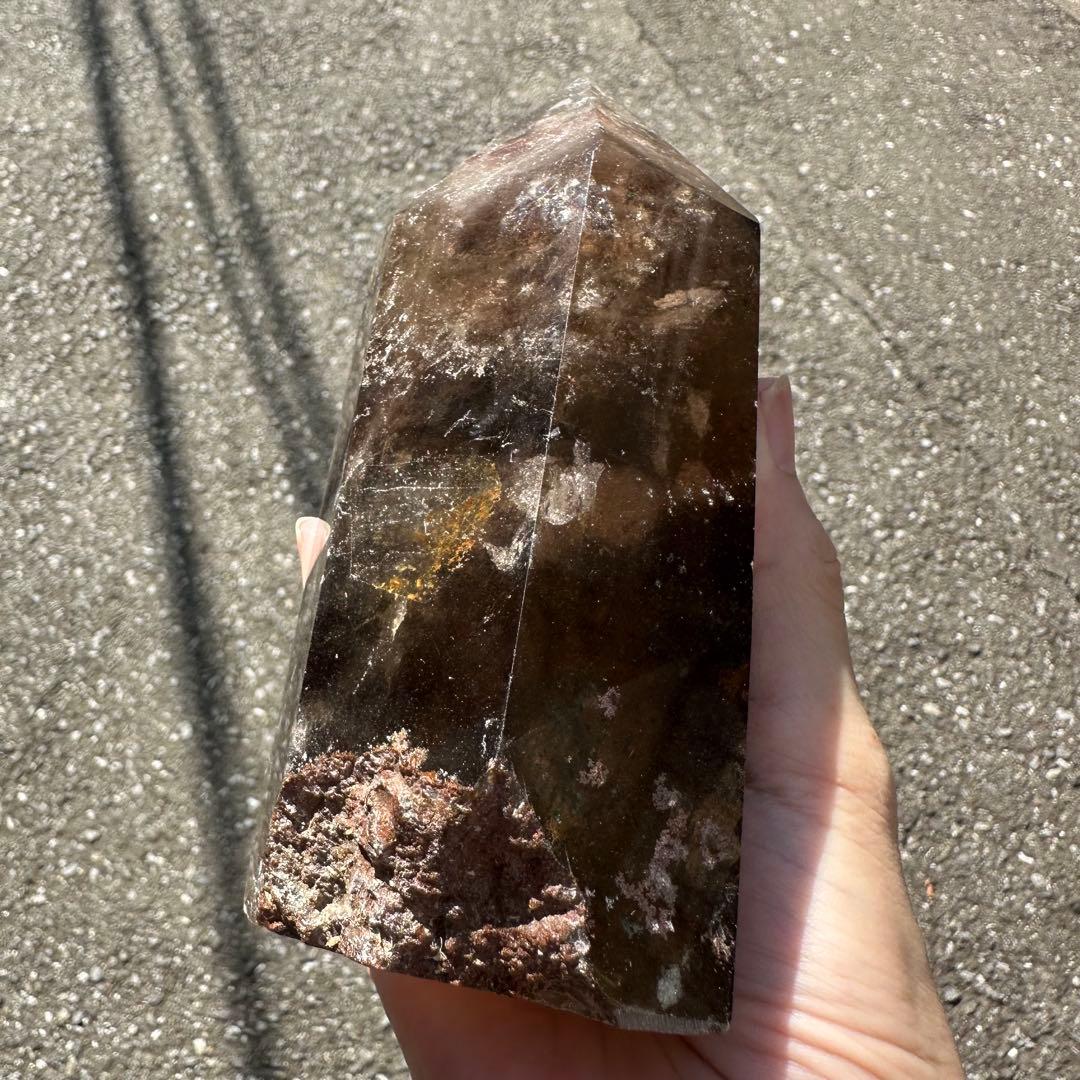 虹入りスモーキーモリオン ポイント 837g