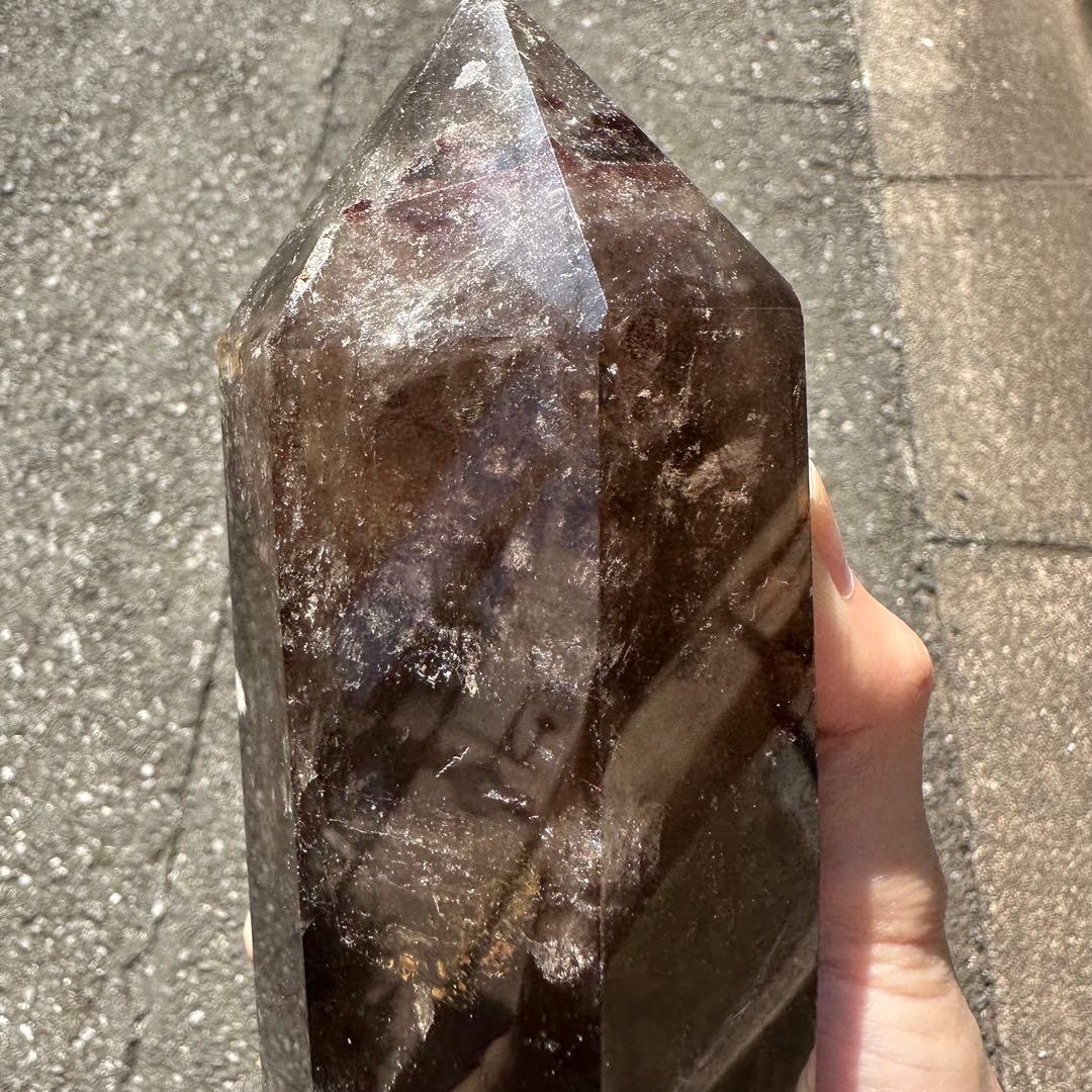 虹入りスモーキーモリオン ポイント 837g