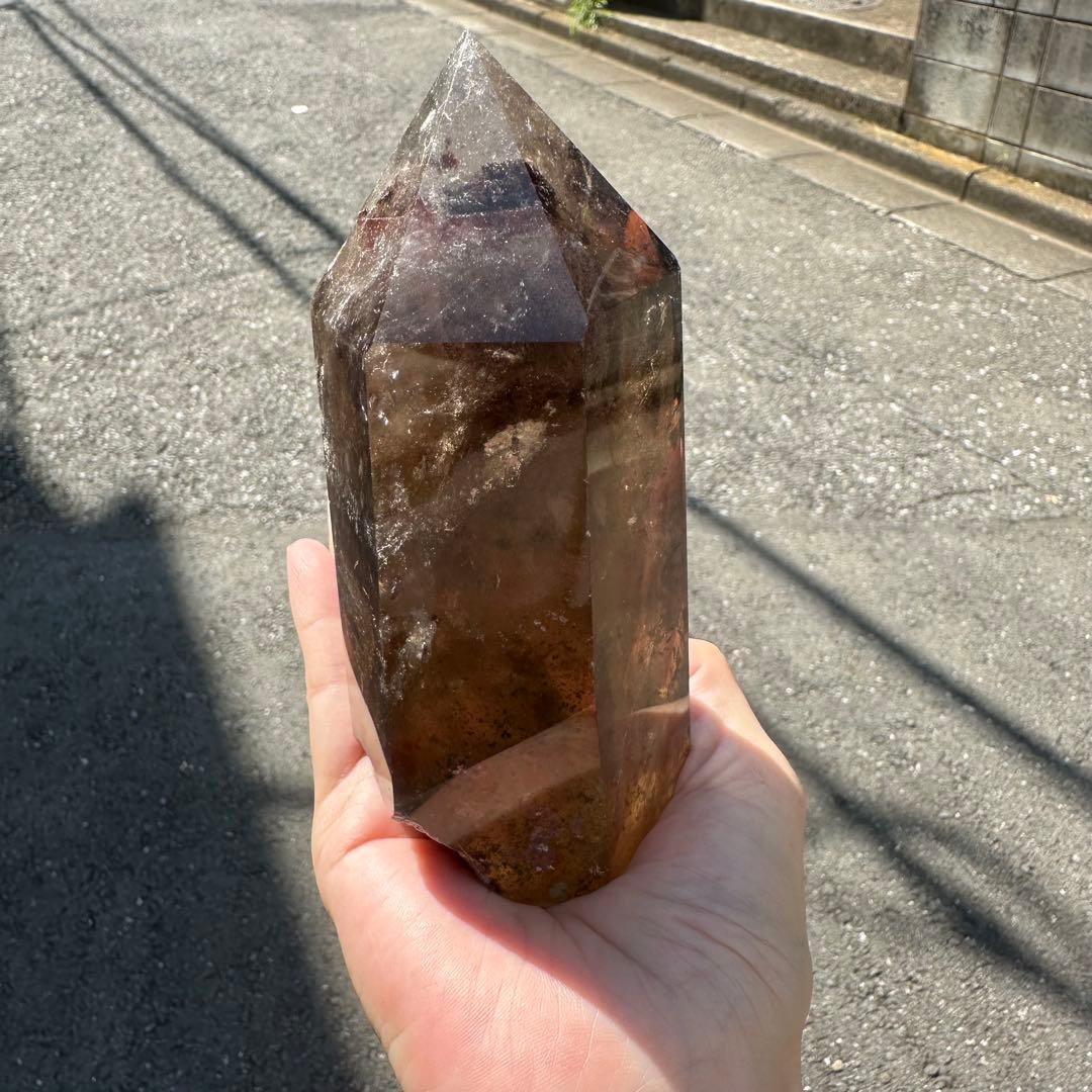 虹入りスモーキーモリオン ポイント 837g