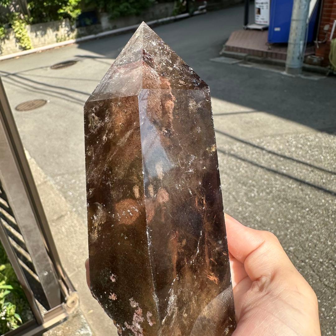 虹入りスモーキーモリオン ポイント 837g