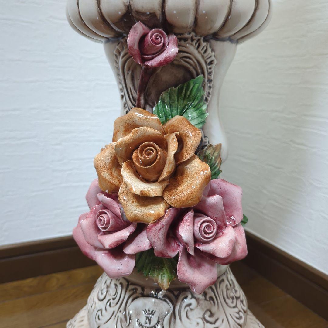 陶器製ローズ　フラワーポット　花台　イタリア製