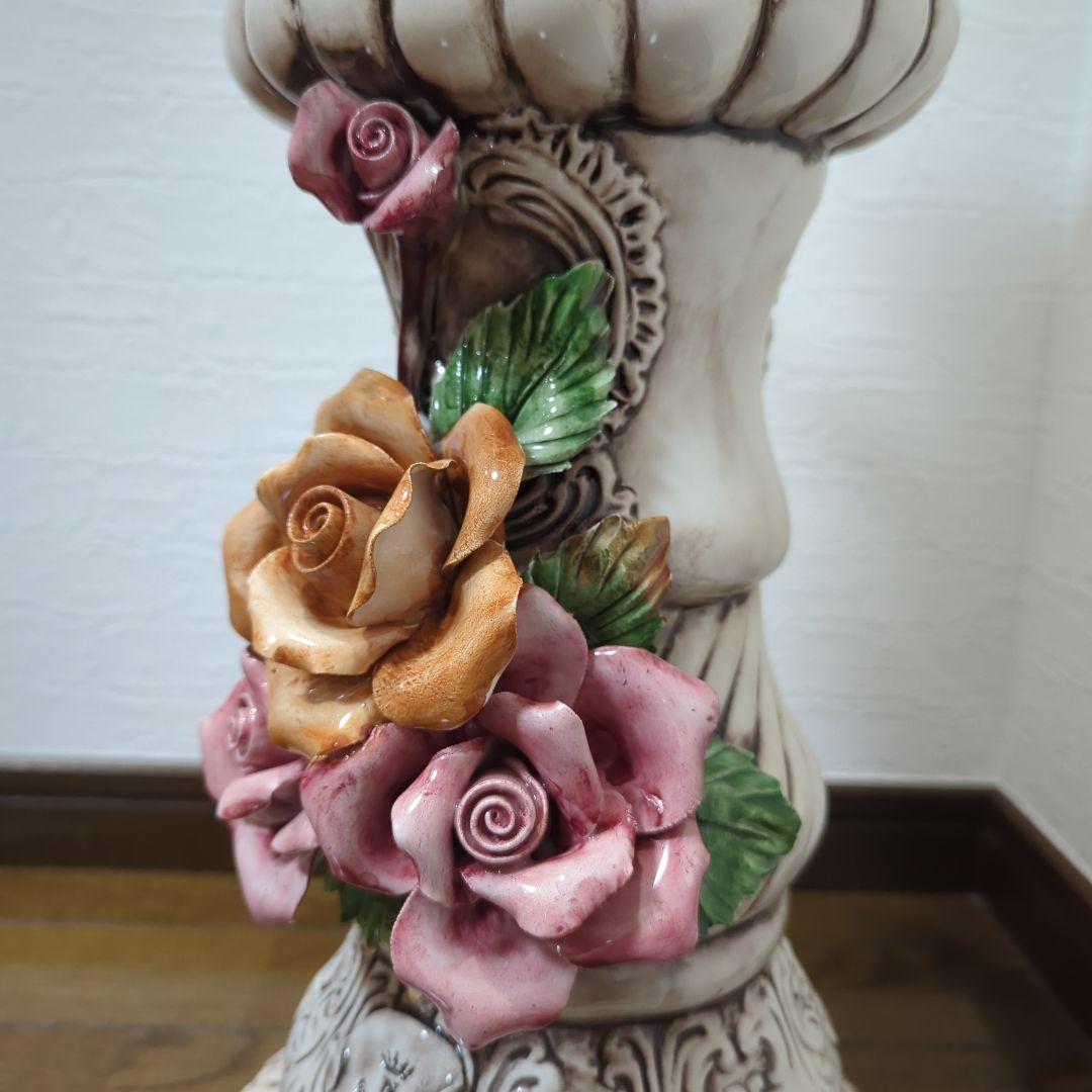 陶器製ローズ　フラワーポット　花台　イタリア製