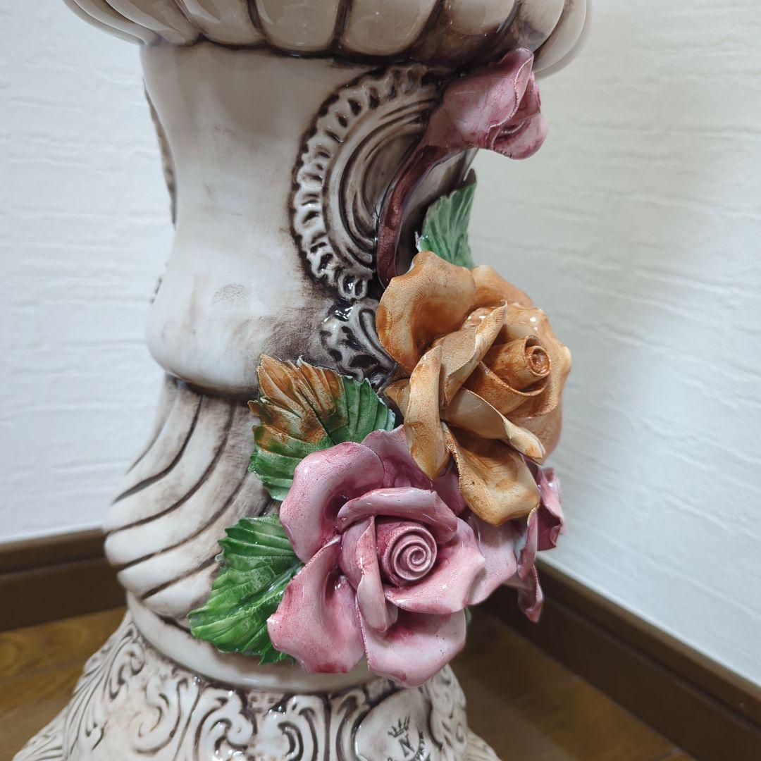 陶器製ローズ　フラワーポット　花台　イタリア製