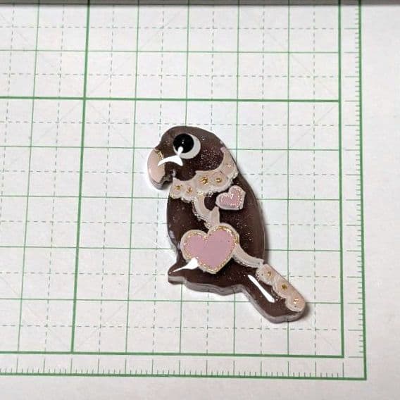 カヤ　☪︎⋆☽様　2.17 インコ　レジンヘアゴム　チョコクッキー