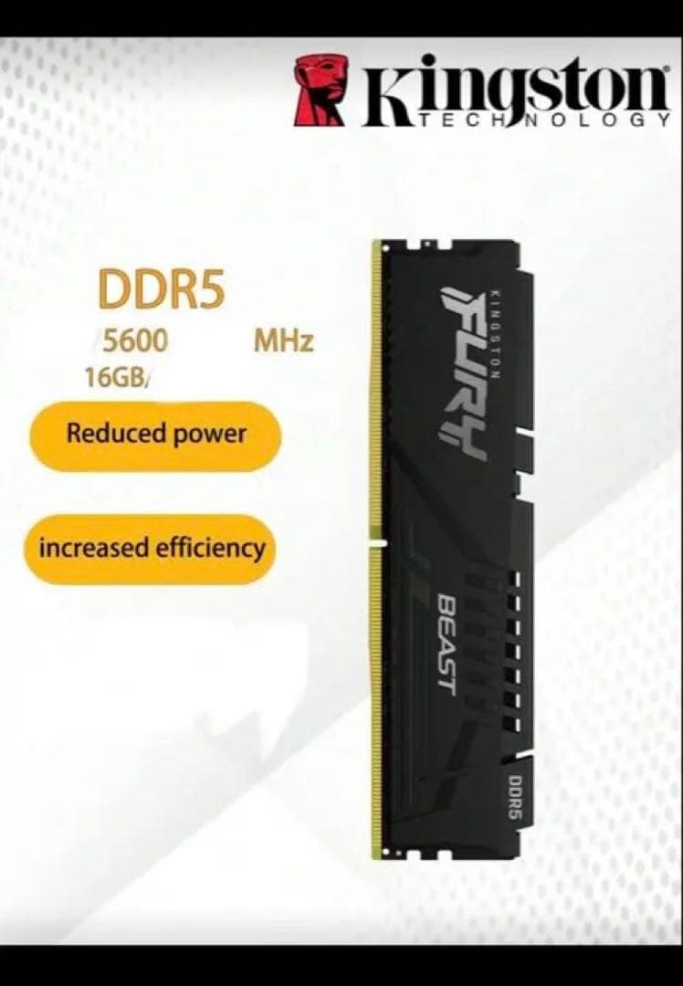 メモリー Kingston FURY Beast DDR5 5600mhz 16GB