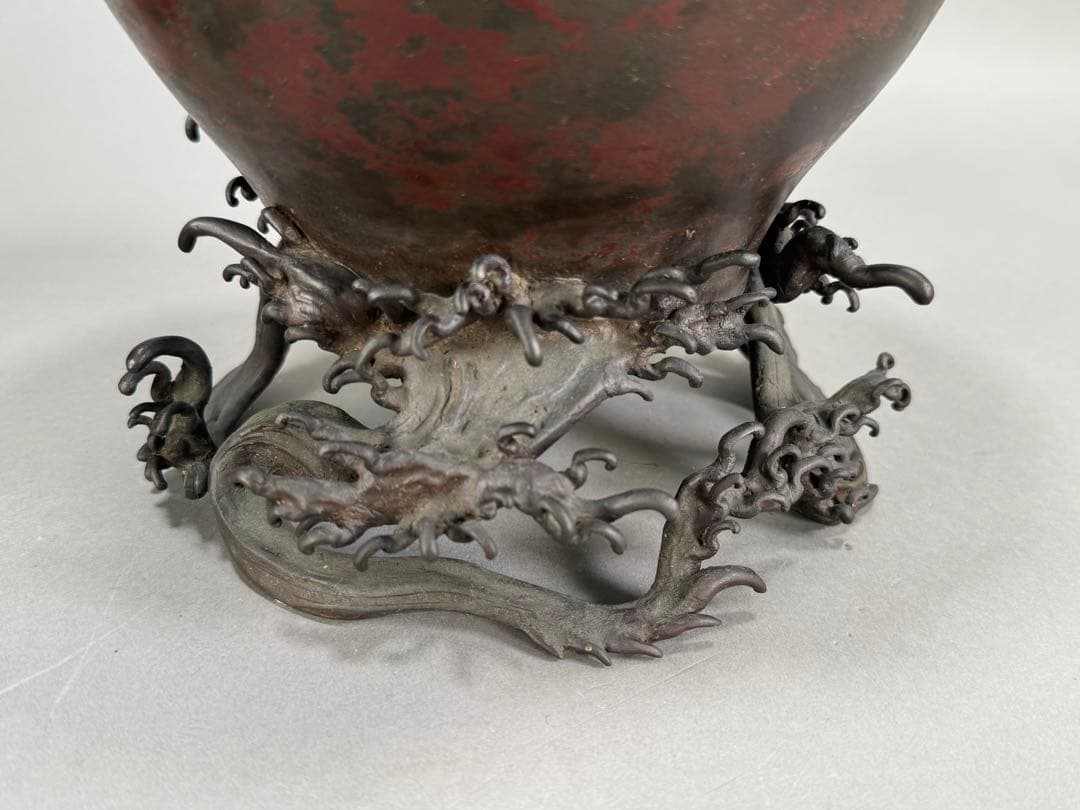 いけばな　池坊　古流　峰雲鋳　蝋型鋳造　斑紫銅　華道具　銅花器 銅花瓶 古美術