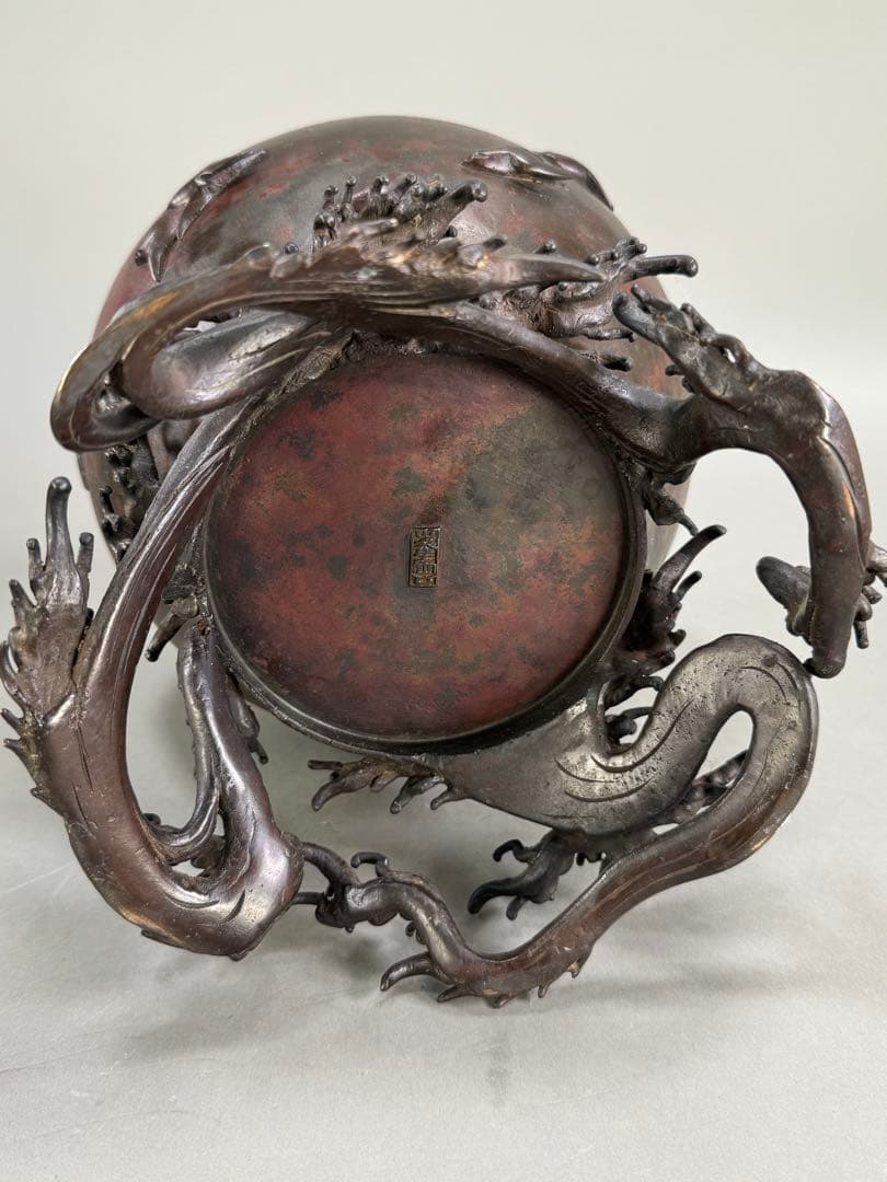 いけばな　池坊　古流　峰雲鋳　蝋型鋳造　斑紫銅　華道具　銅花器 銅花瓶 古美術