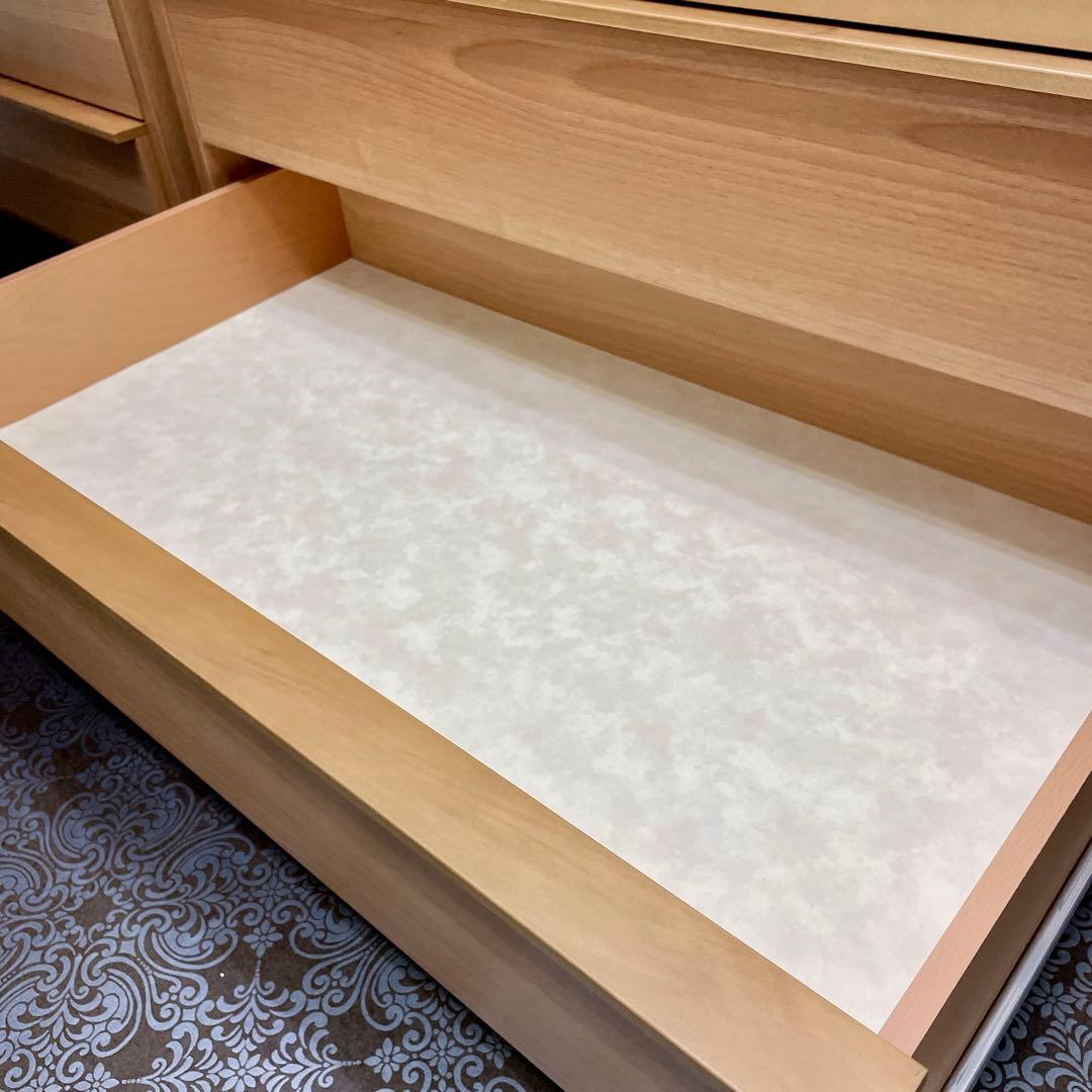 r132 キャスター付き 木製チェスト ガラス引き出し収納ワゴン リビング収納