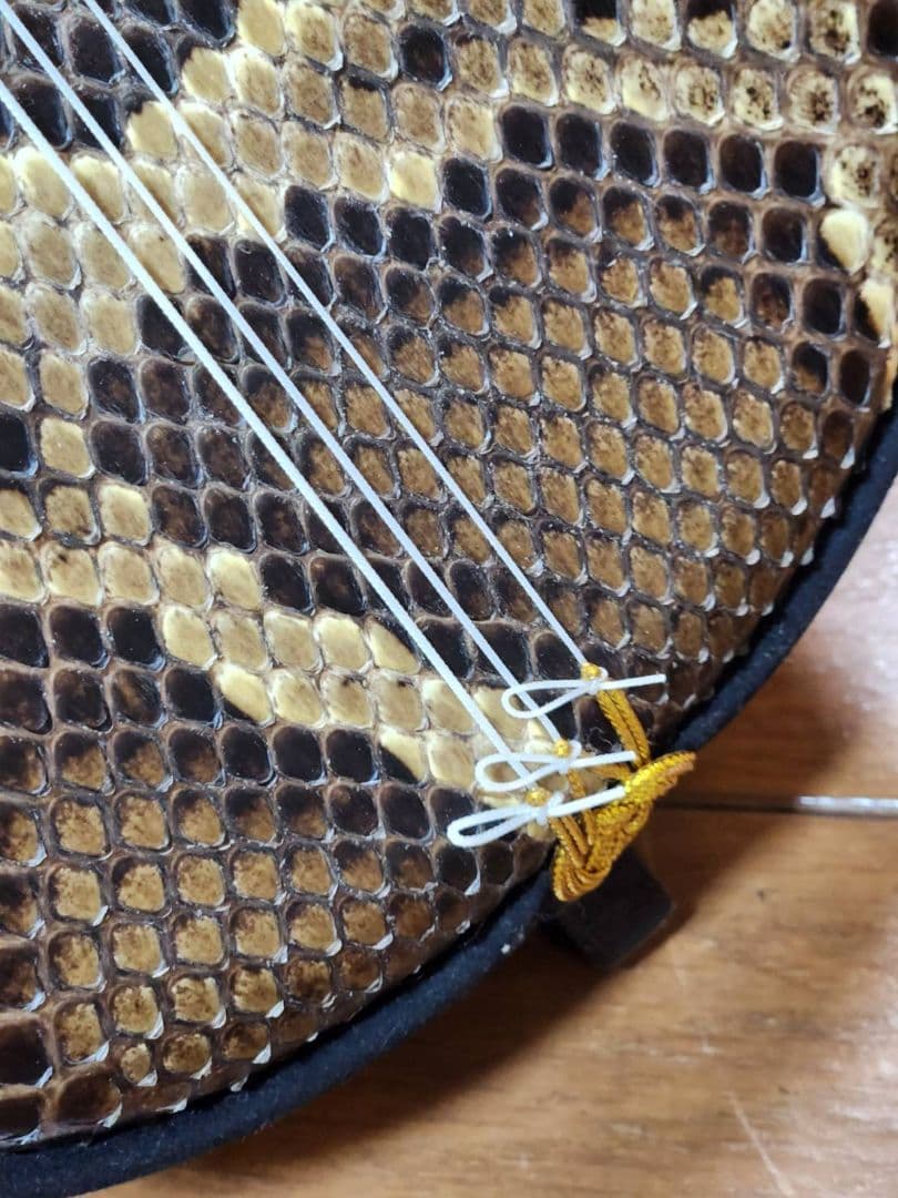 沖縄三線　ヘビ皮 ケース付き