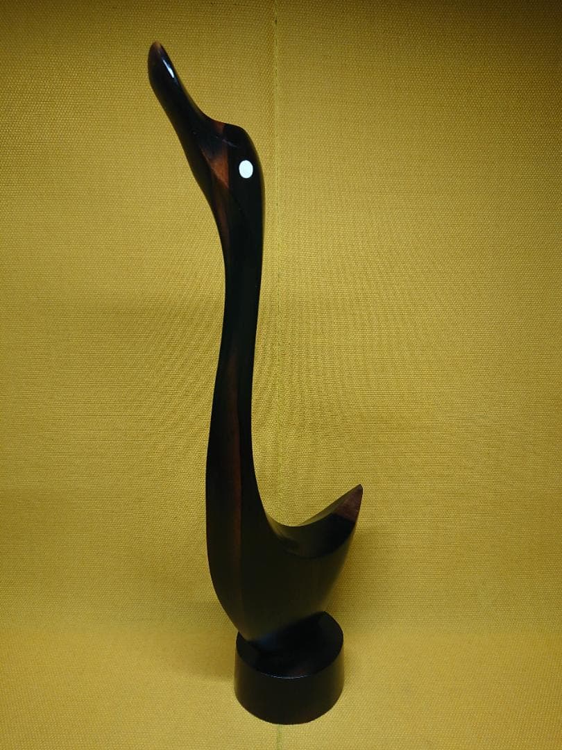 ビンテージ　トリ　黒檀　北欧　置物　インテリア　工芸品　美術品　A2512
