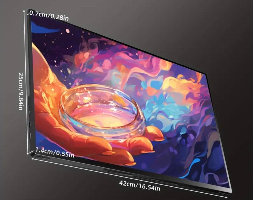 新品 モバイルモニター 18.5インチ 非光沢 カバー付 薄型 スピーカー内蔵