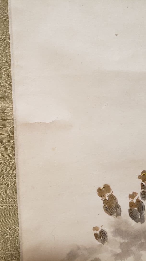 福寿草の絵　正月　春　登内微笑　日本画家