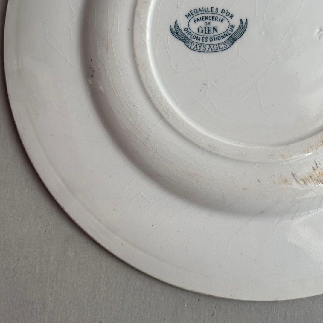 フランスアンティーク Gien ジアンPaysages ディナープレート