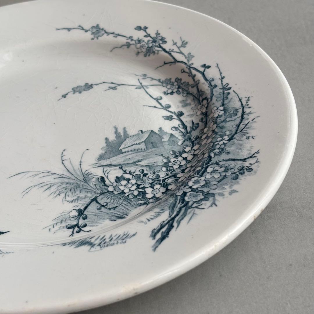 フランスアンティーク Gien ジアンPaysages ディナープレート