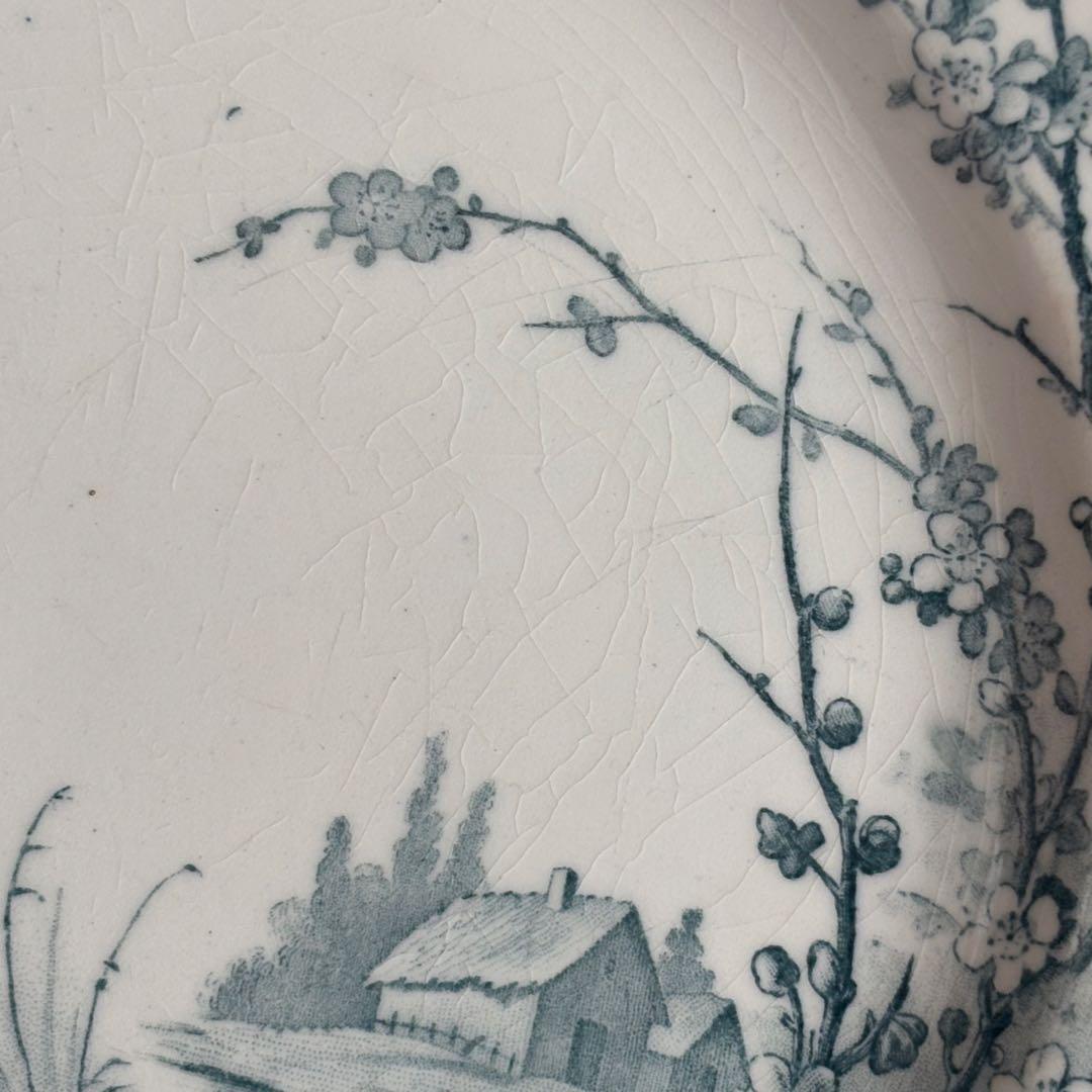 フランスアンティーク Gien ジアンPaysages ディナープレート