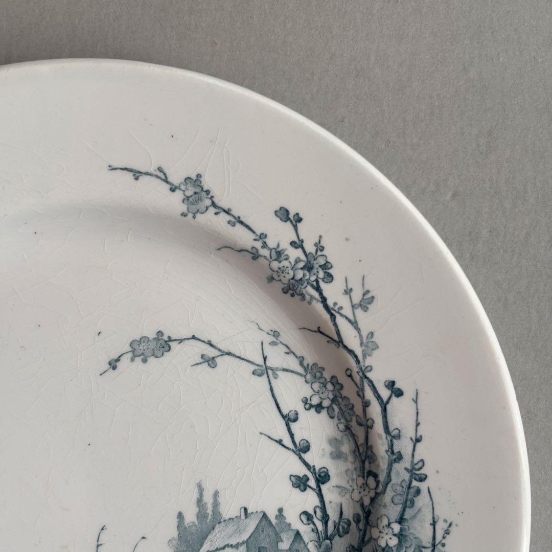 フランスアンティーク Gien ジアンPaysages ディナープレート