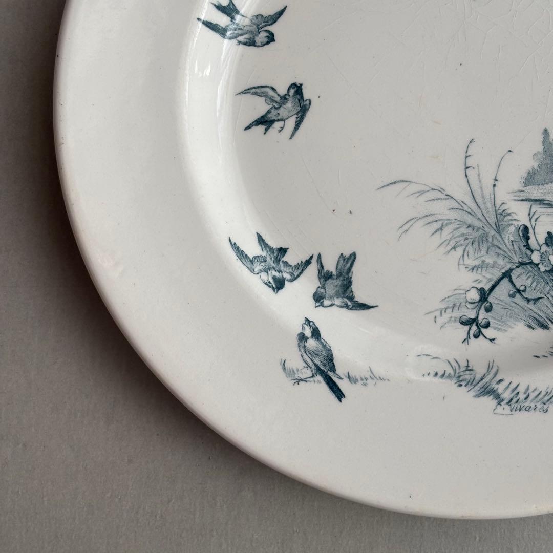 フランスアンティーク Gien ジアンPaysages ディナープレート