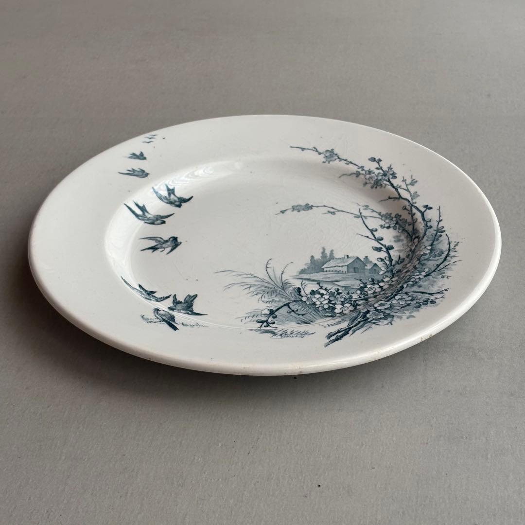 フランスアンティーク Gien ジアンPaysages ディナープレート