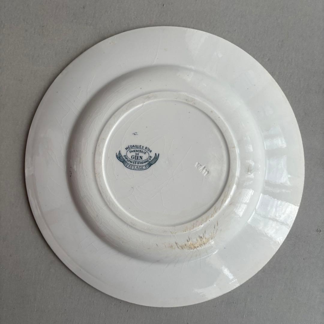 フランスアンティーク Gien ジアンPaysages ディナープレート