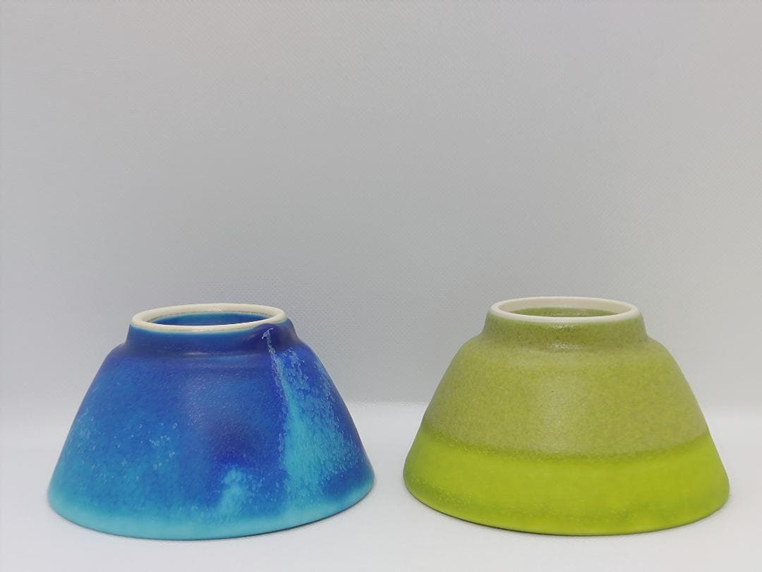 吉村和美　トルコブルーとピスタチオカラーのボウル　2個セット