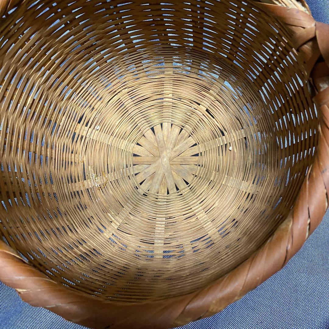 レトロ　籠　カゴ　バスケット　大きな 竹籠　昭和　たけ籠　古道具