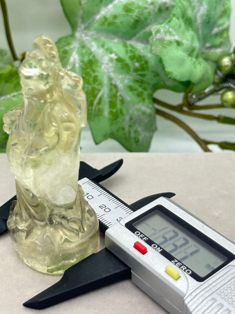 天然石スモーキーシトリン　福財神様置物　No.1493